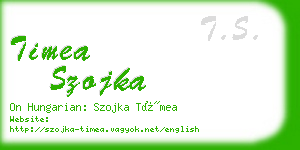 timea szojka business card